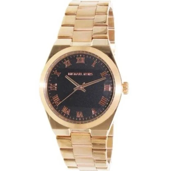 MICHAEL KORS Channing Black Dial Rose Gold Watch - MK5937 - Picture 1 of 5